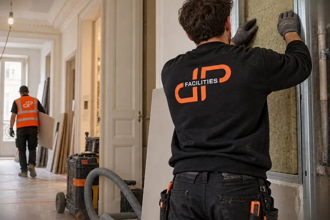 Visuel de marque : pose d'isolant dans un appartement ancien en rénovation